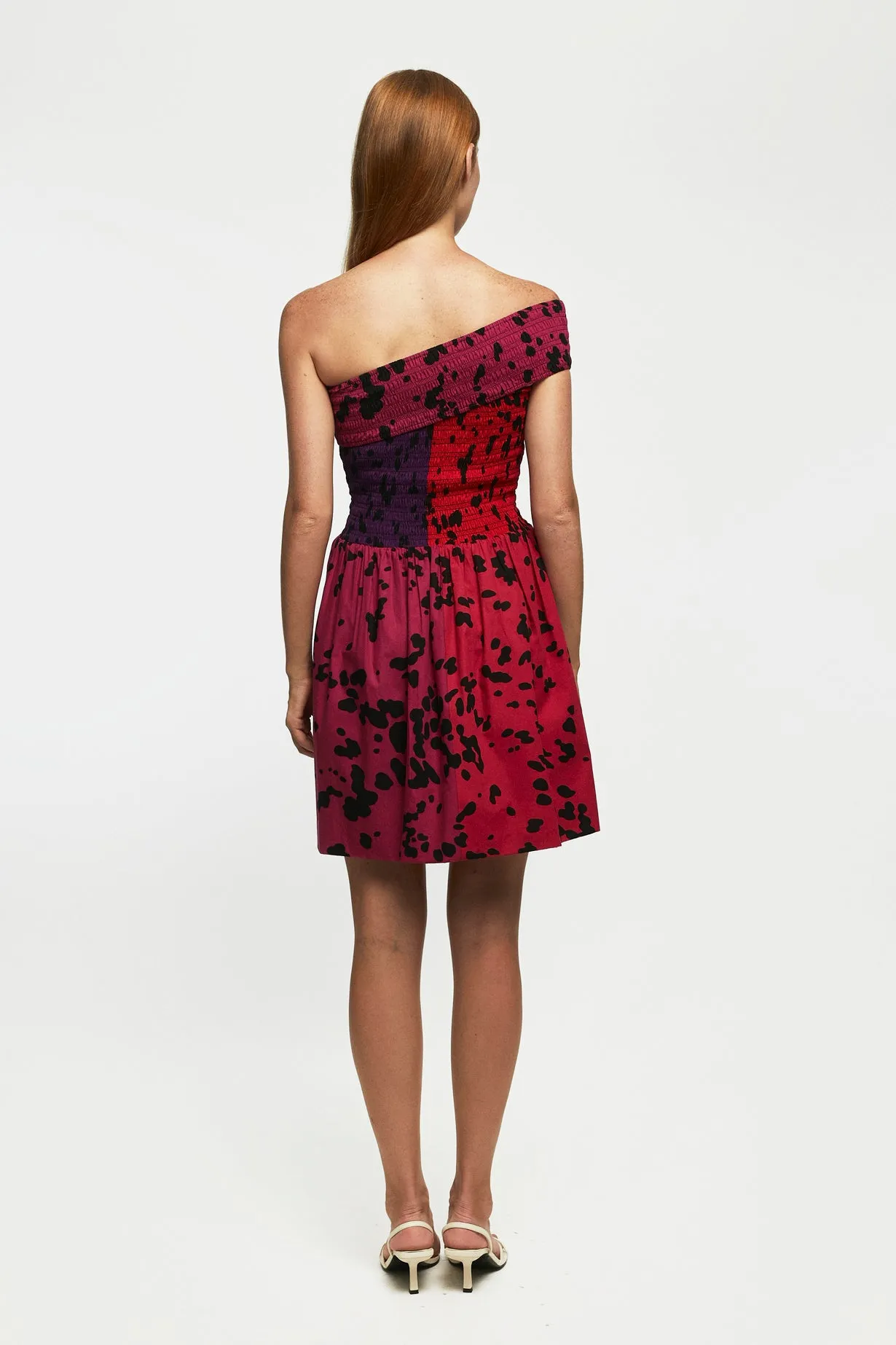 One Shoulder shirred Mini