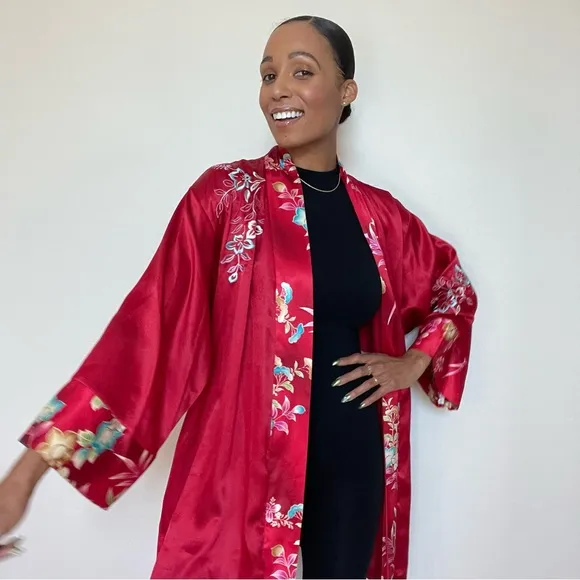 Oscar de la Renta Embroidered Evening Robe