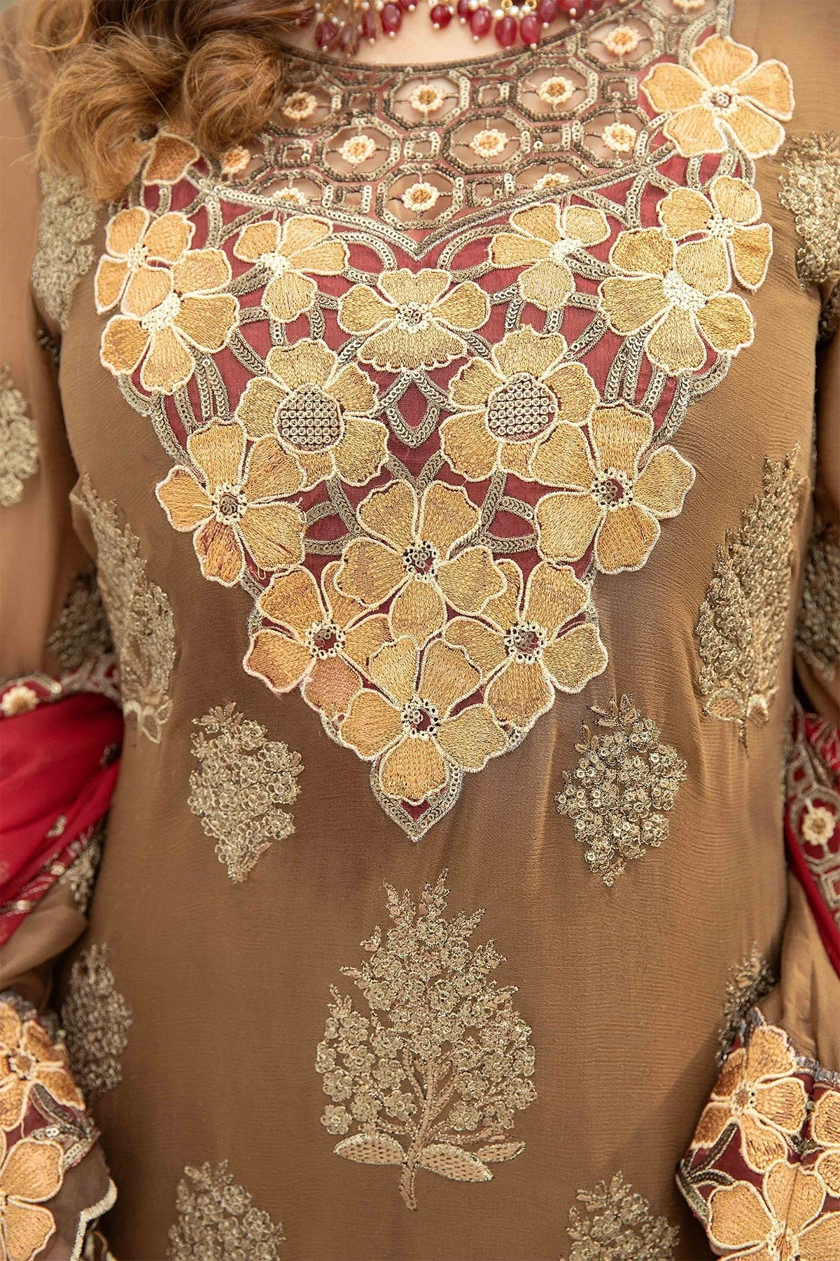 Pakistani Wedding Dress in Chiffon Kameez Trouser Style