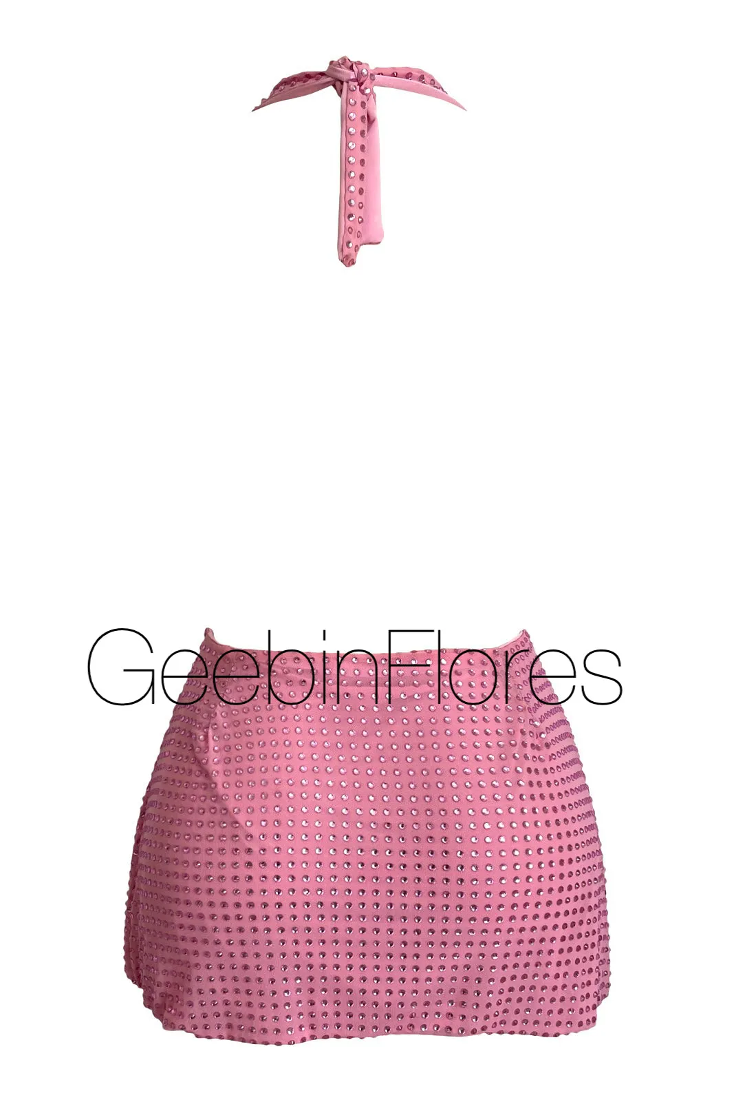 Palmira Pink Crystal Draped Dress