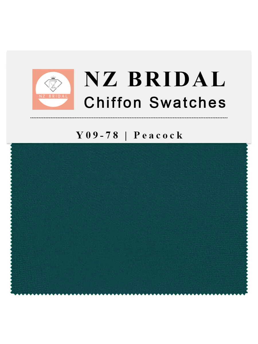 Peacock Fabric Swatch Samples Chiffon
