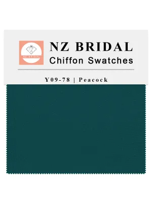 Peacock Fabric Swatch Samples Chiffon