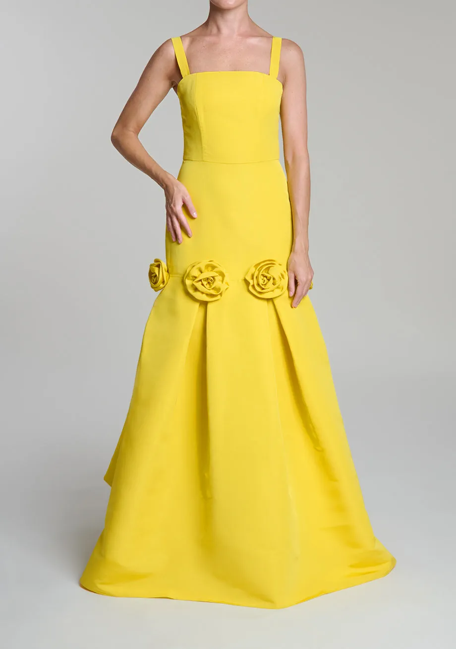 Penelope Silk Faille Trumpet Gown