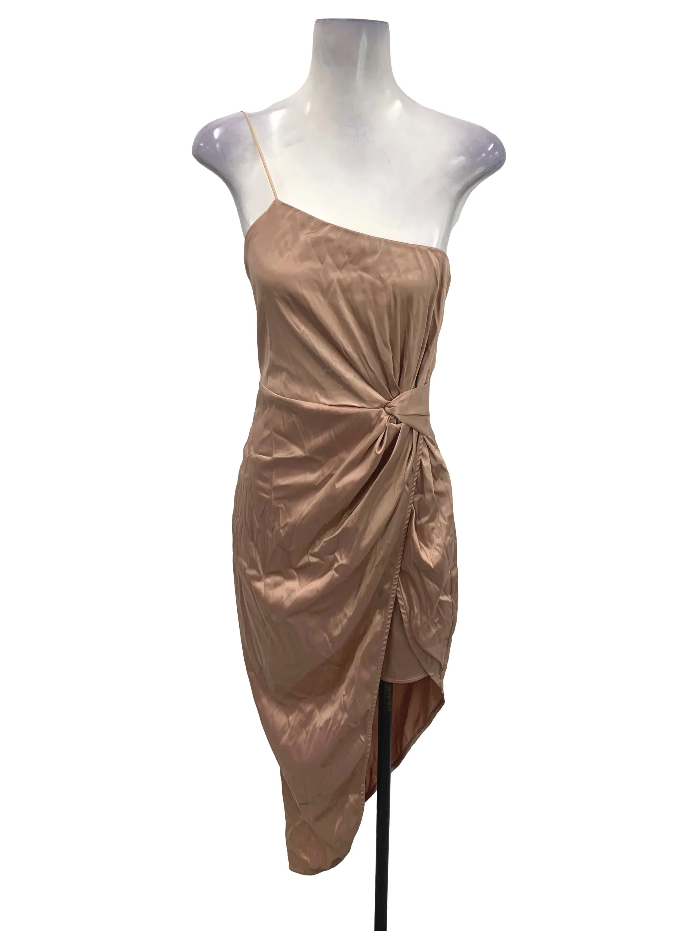 Pink Satin Top Asymmetrical Dress