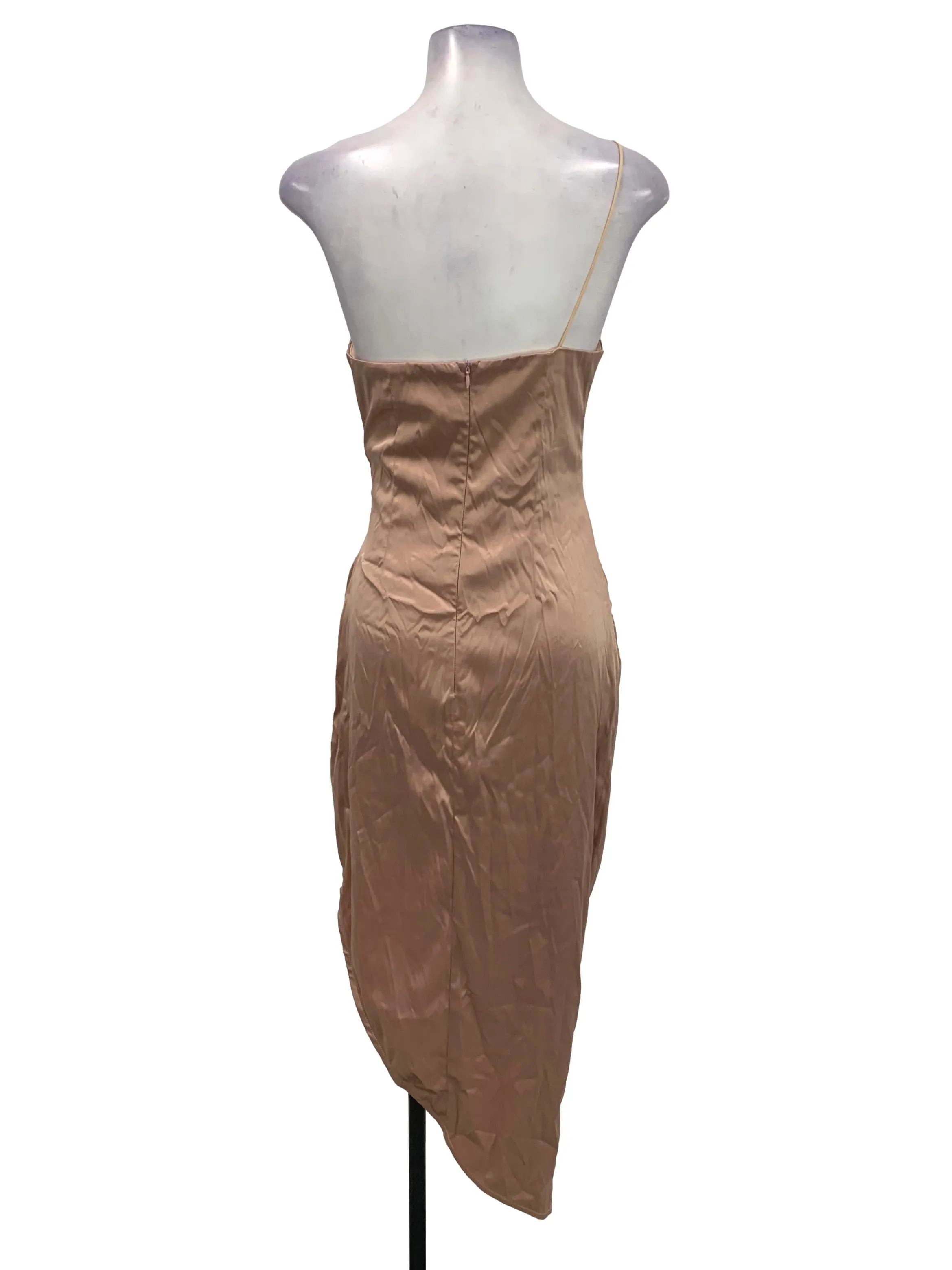 Pink Satin Top Asymmetrical Dress