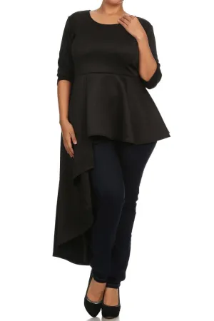 Plus Size Gala Asymmetrical Maxi Shirt Dress
