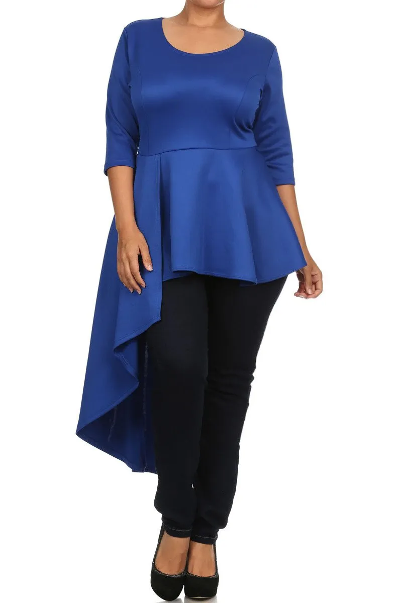 Plus Size Gala Asymmetrical Maxi Shirt Dress