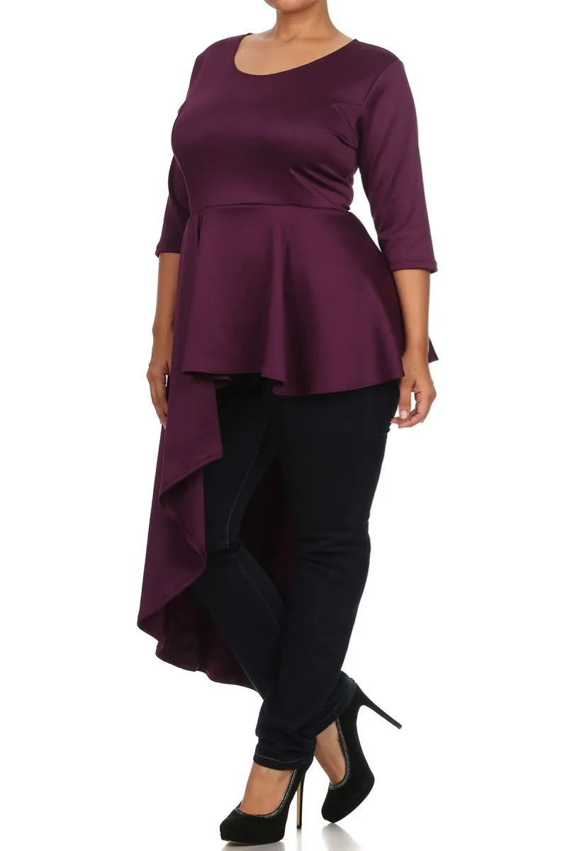 Plus Size Gala Asymmetrical Maxi Shirt Dress