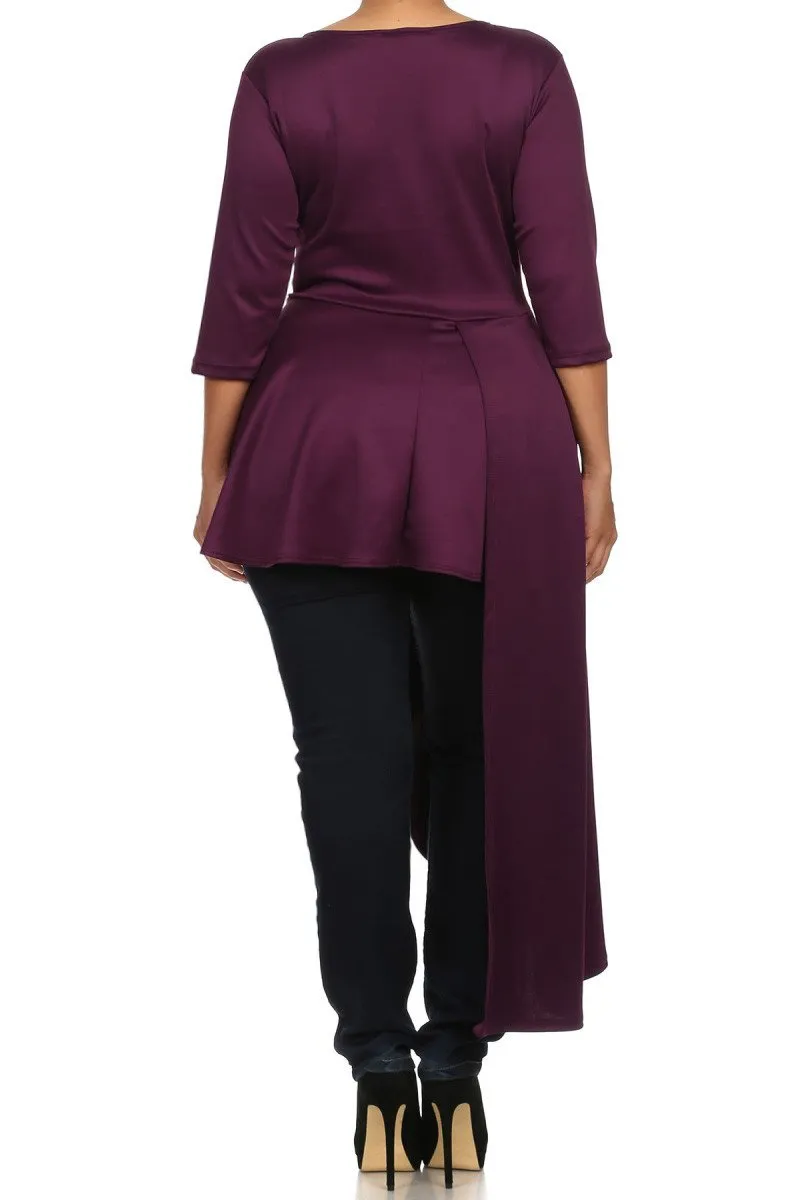 Plus Size Gala Asymmetrical Maxi Shirt Dress