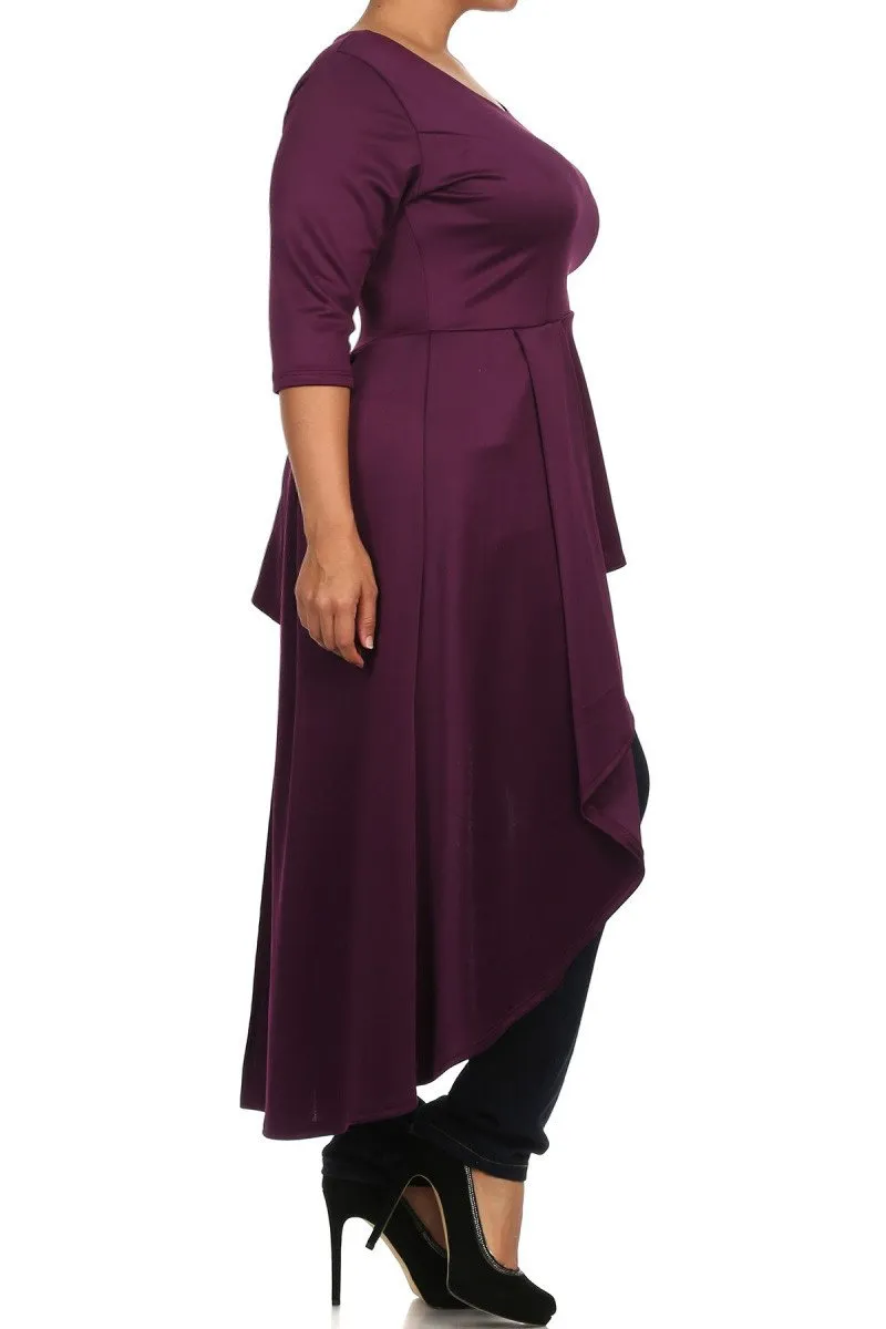 Plus Size Gala Asymmetrical Maxi Shirt Dress
