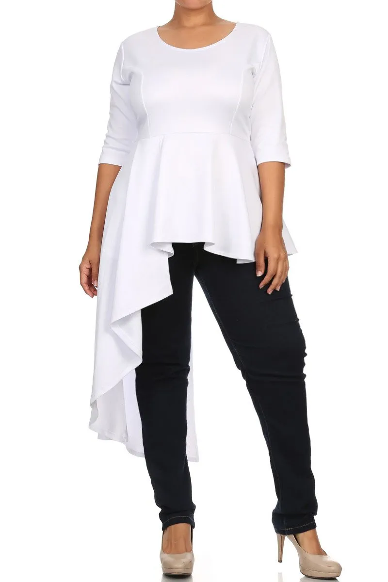 Plus Size Gala Asymmetrical Maxi Shirt Dress
