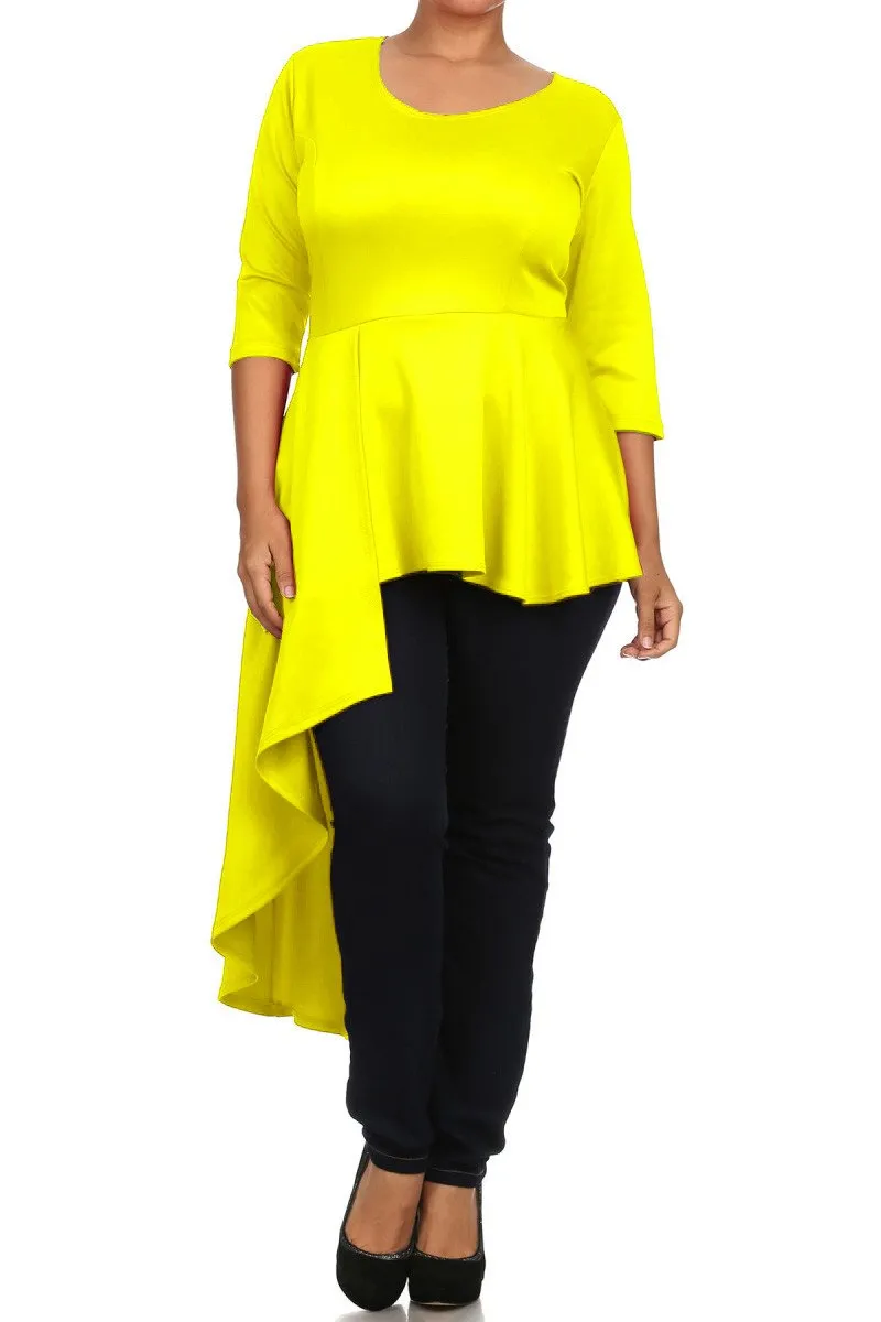 Plus Size Gala Asymmetrical Maxi Shirt Dress