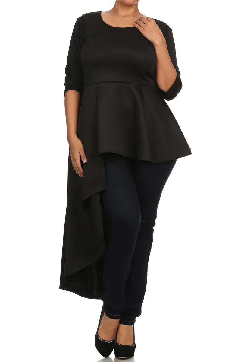 Plus Size Gala Asymmetrical Maxi Shirt Dress