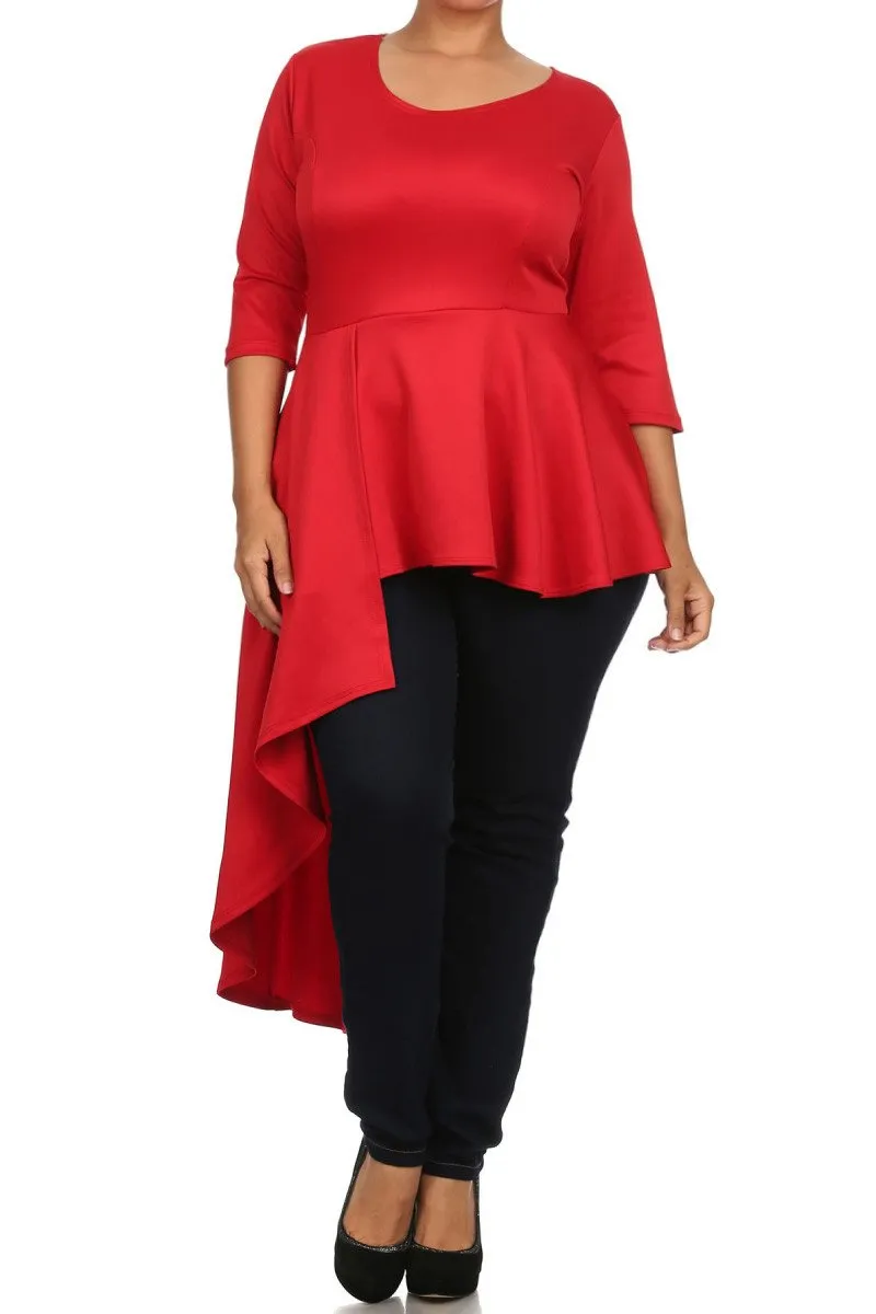 Plus Size Gala Asymmetrical Maxi Shirt Dress