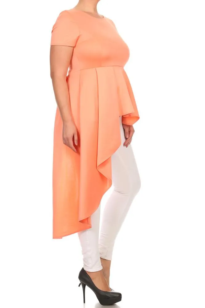 Plus Size Gala Asymmetrical Shortsleeve Shirt Dress