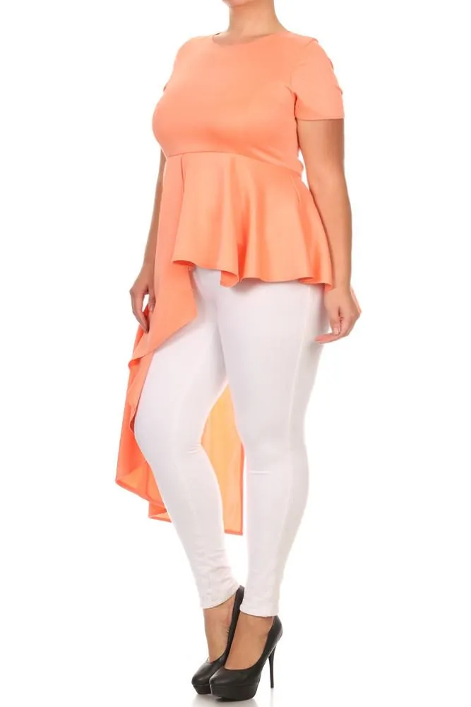 Plus Size Gala Asymmetrical Shortsleeve Shirt Dress
