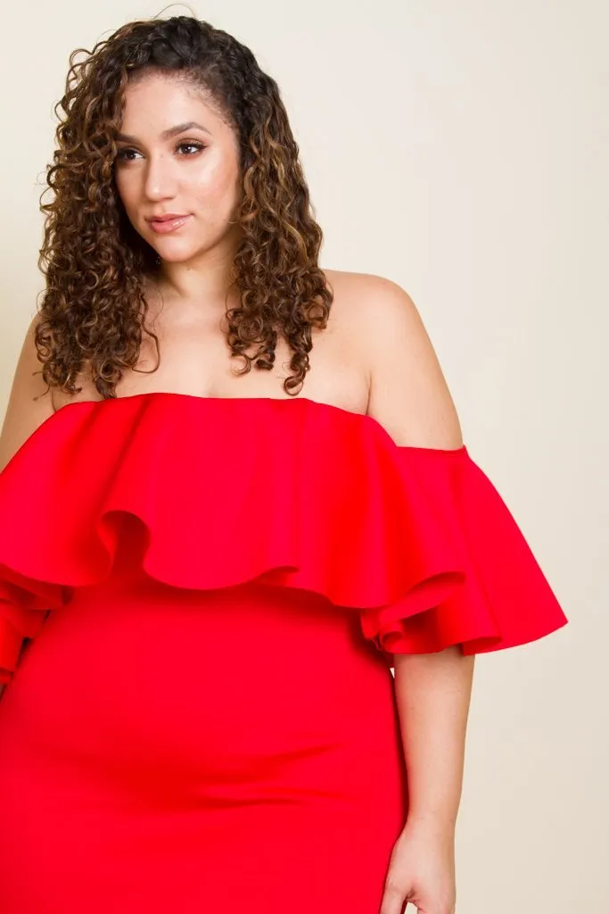 Plus Size Glam Off Shoulder Mermaid Dress