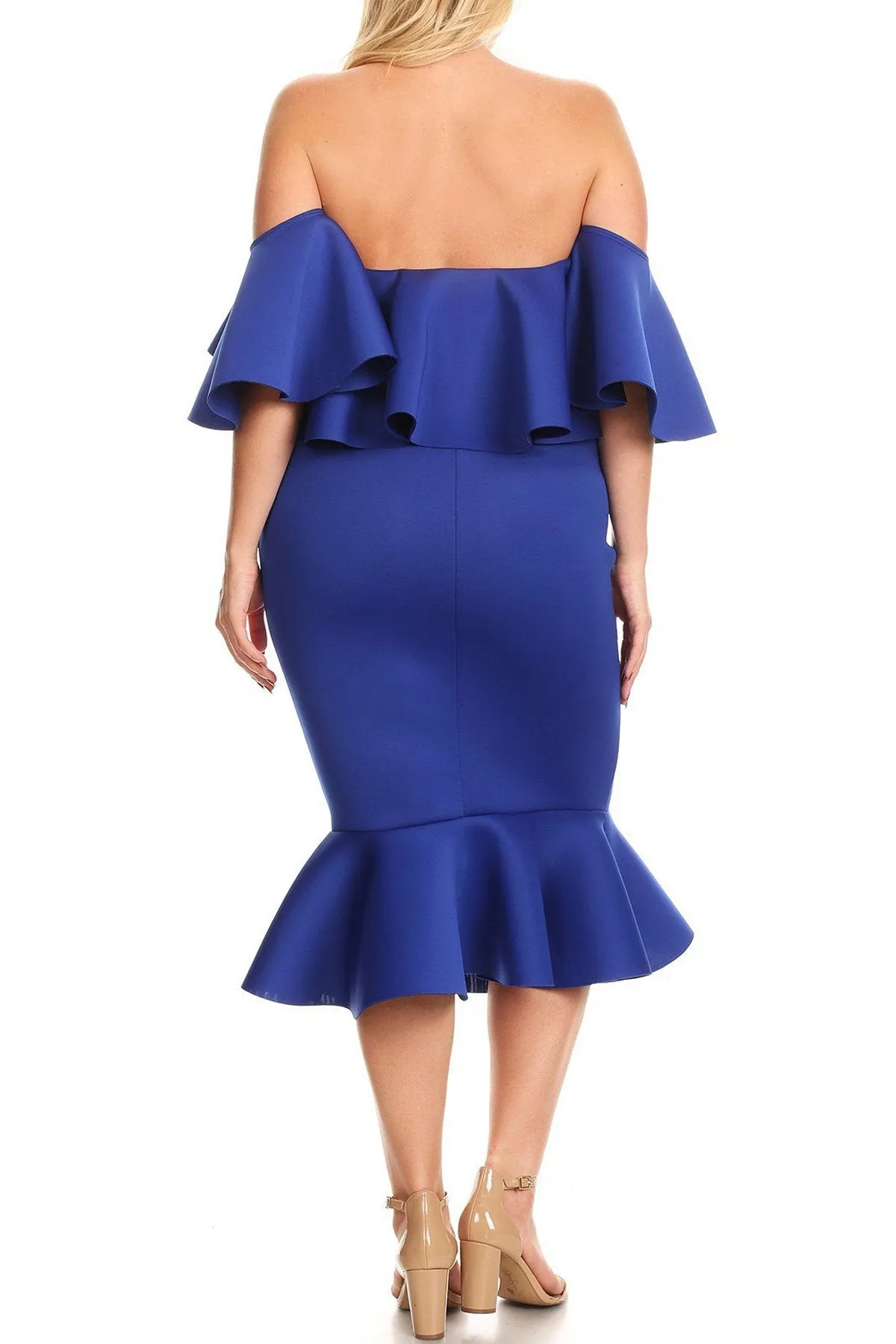 Plus Size Glam Off Shoulder Mermaid Dress