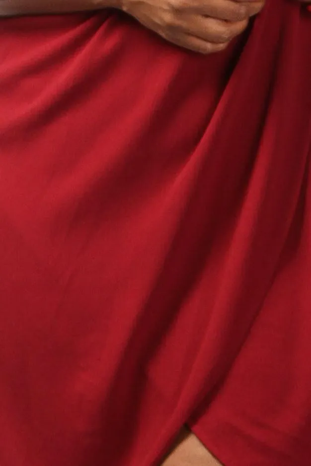 Plus Size Solid Drape Chiffon Dress