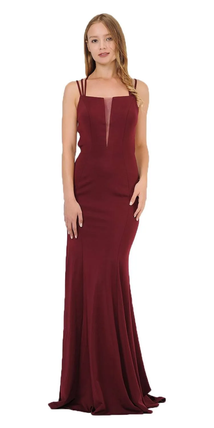 Poly USA 8468 Long Dress with Strappy Open-Back