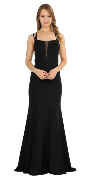 Poly USA 8468 Long Dress with Strappy Open-Back
