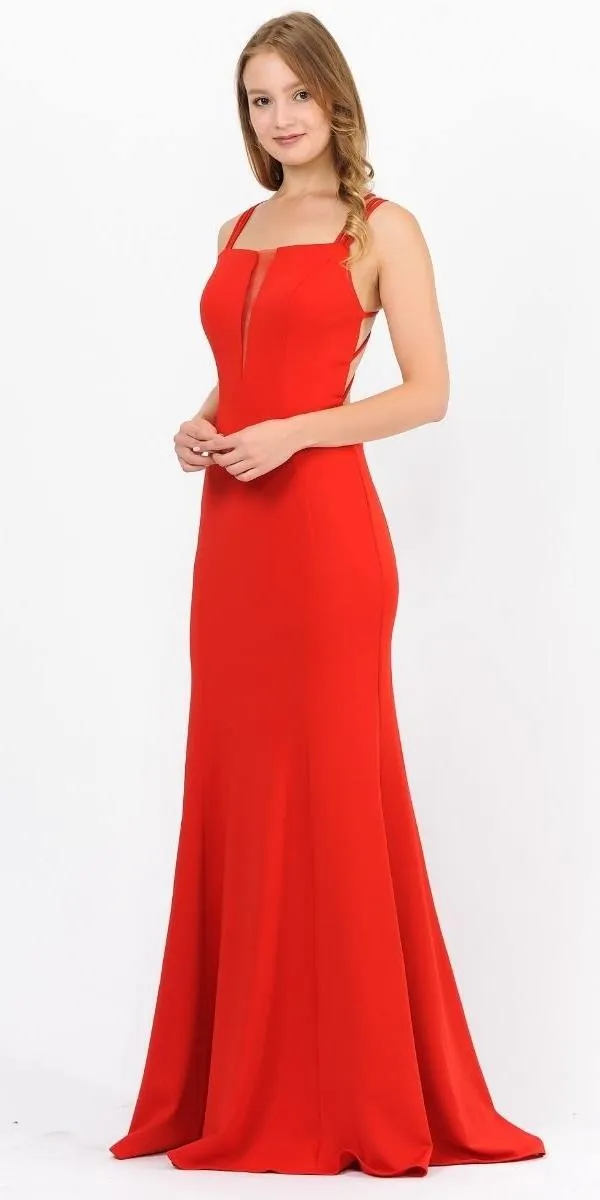 Poly USA 8468 Long Dress with Strappy Open-Back