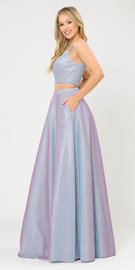 Poly USA 8676 Two-Piece Long Dress Lace-Up Back with Pockets