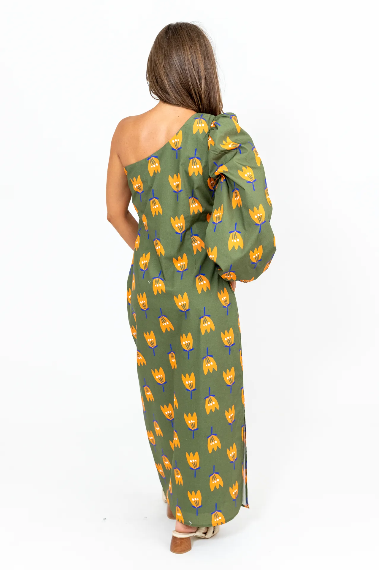 Poplin Poppy One Shoulder Maxi Dress
