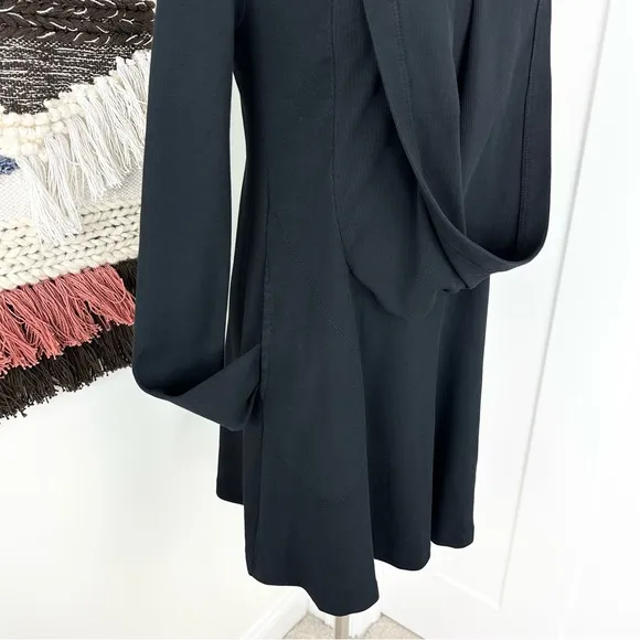 Prairie Underground Your Orbit Long Sleeve Shawl Collar Dress Black Size XS