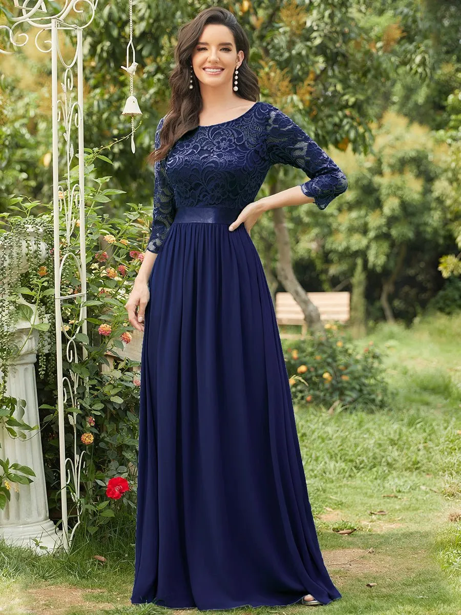 Pricilla lace and chiffon dress in navy blue s22 Express NZ wide