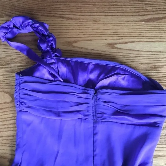 Purple one shoulder formal dress