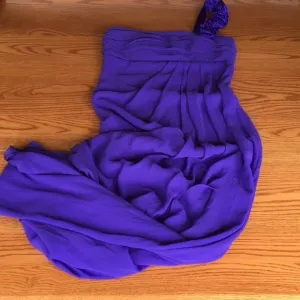 Purple one shoulder formal dress