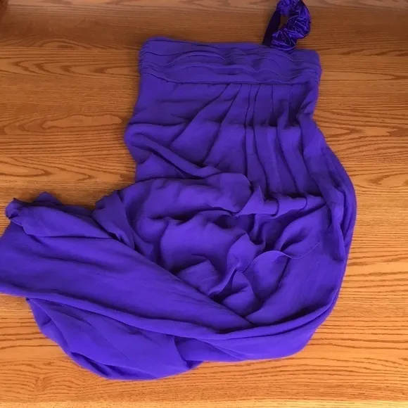 Purple one shoulder formal dress