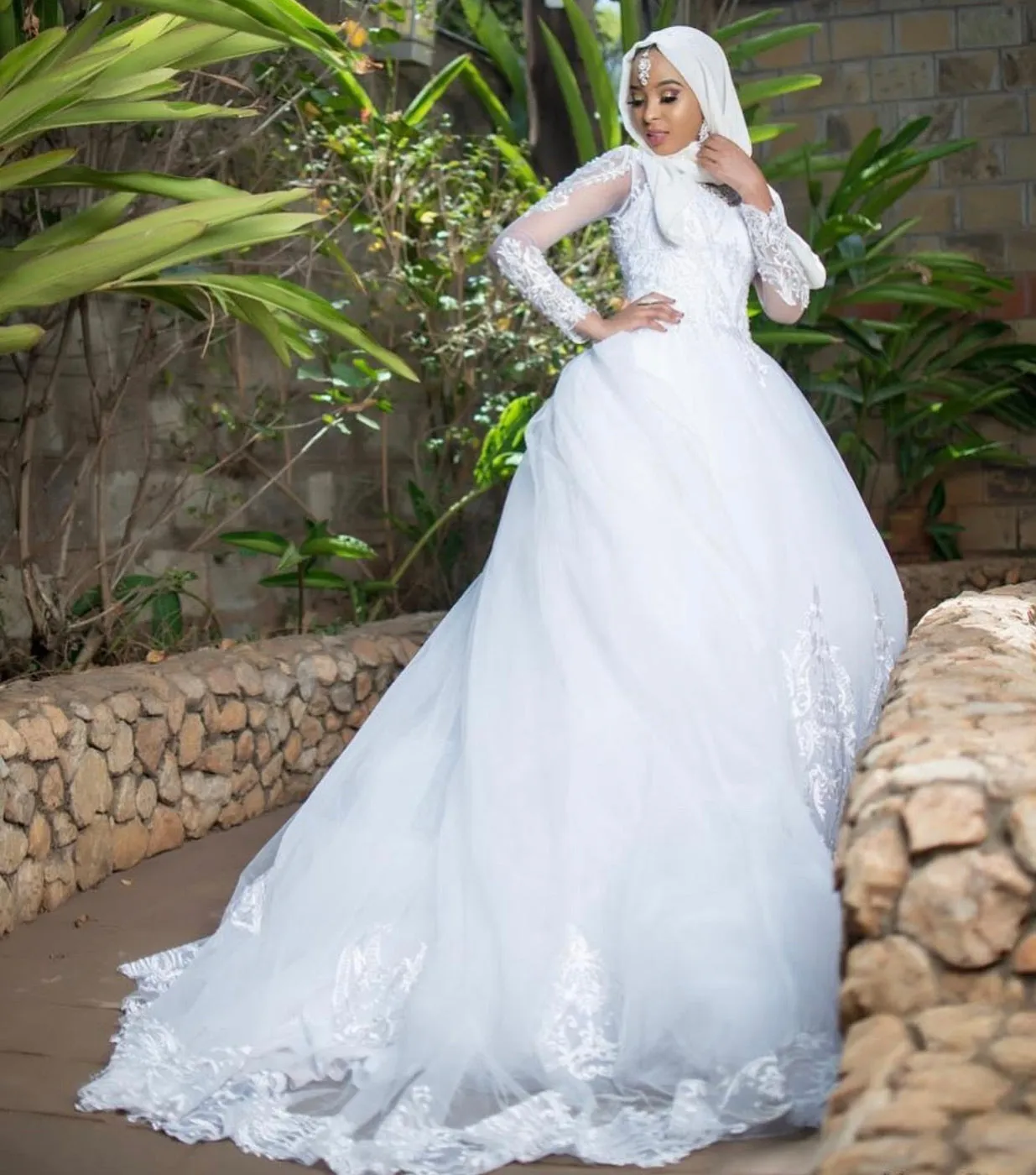 Rahma Ball Gown with Detachable Tail