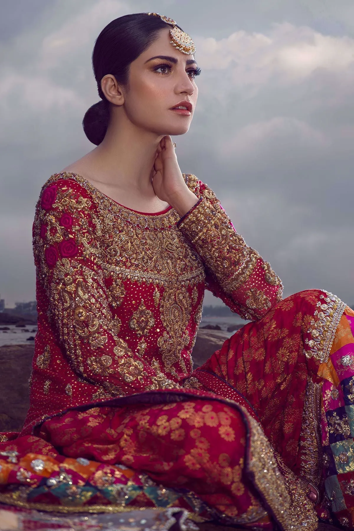 Red Lehnga Dress for Wedding #Y2099