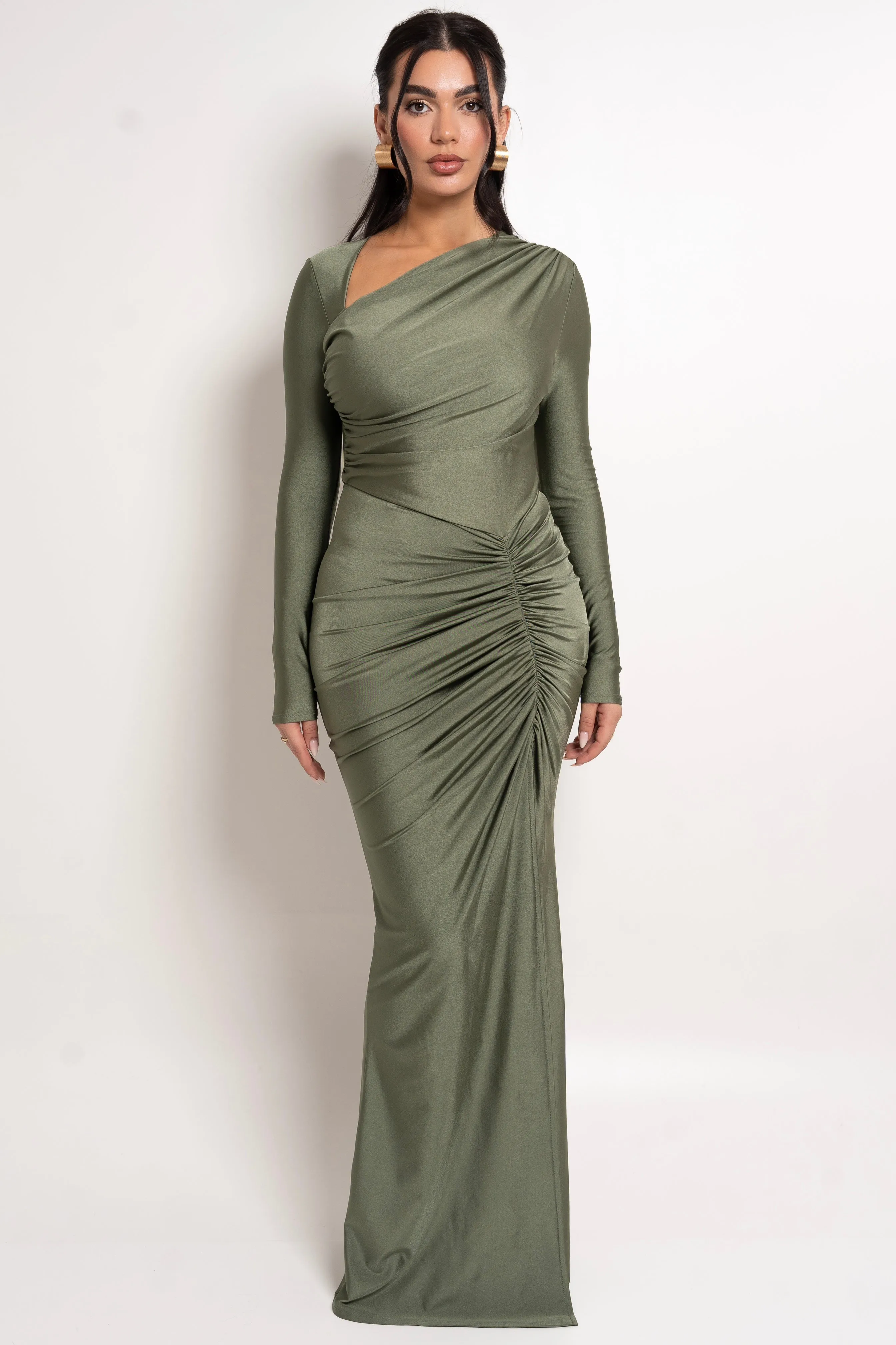 Riola Olive Dress