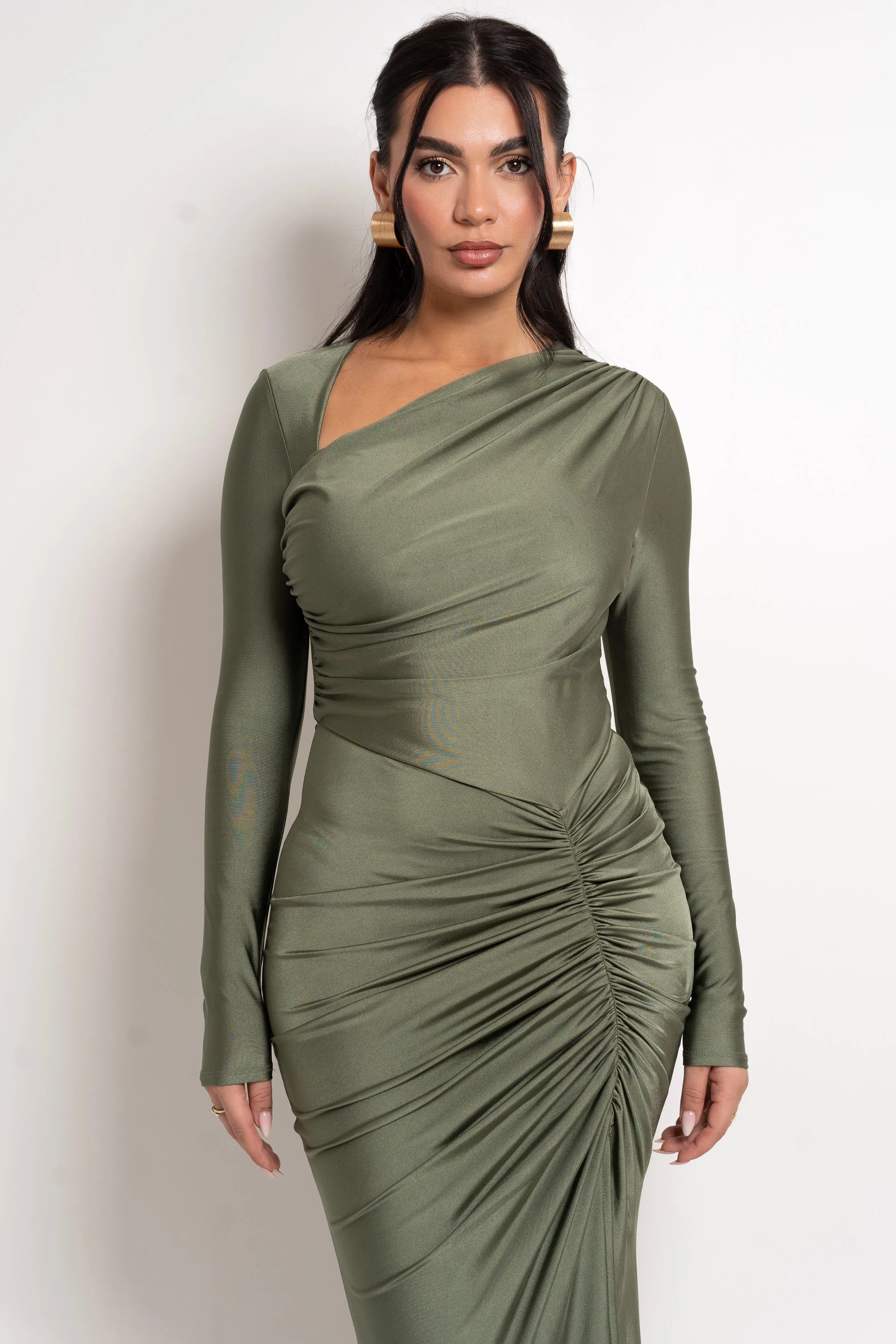 Riola Olive Dress