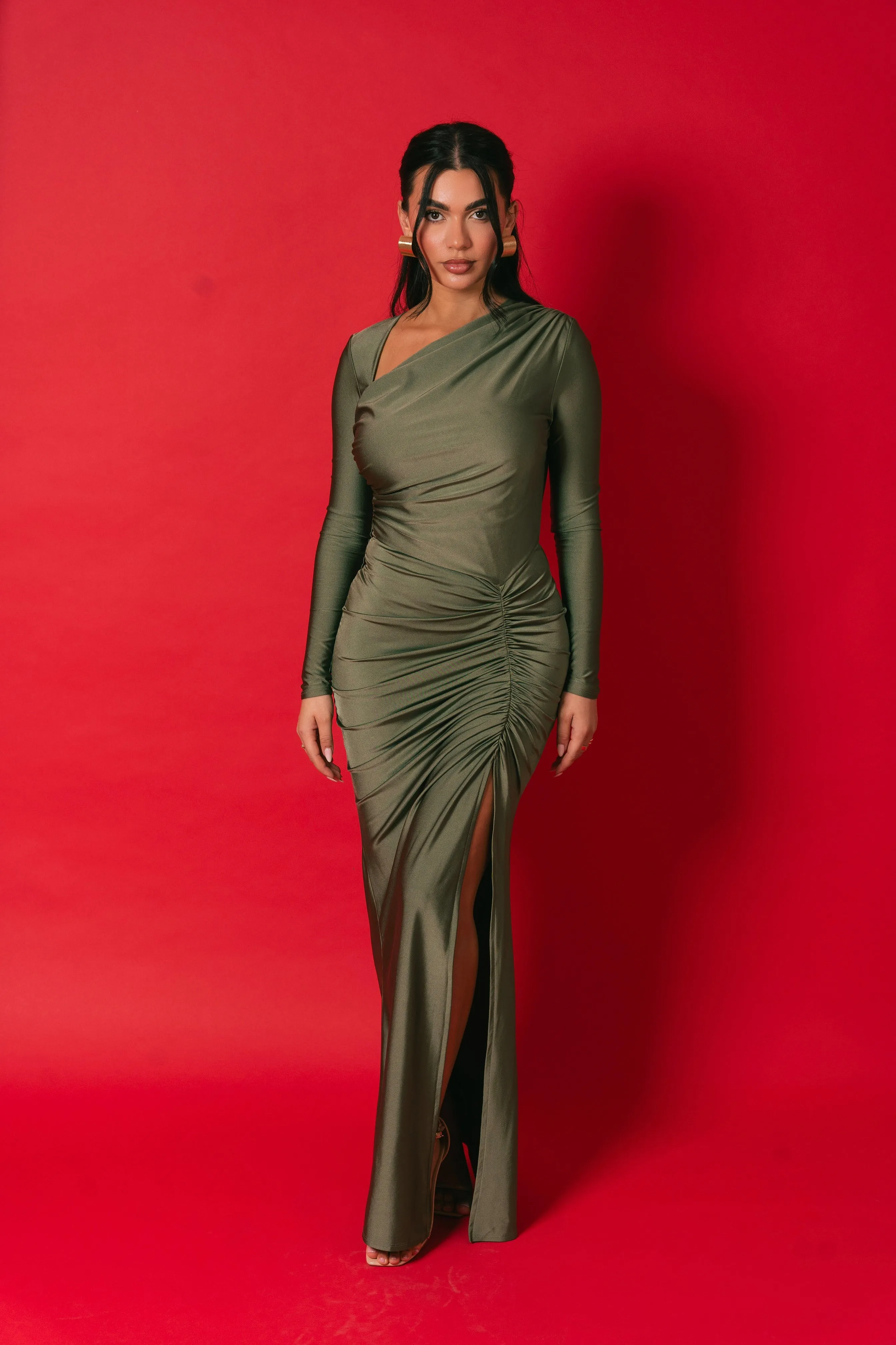 Riola Olive Dress