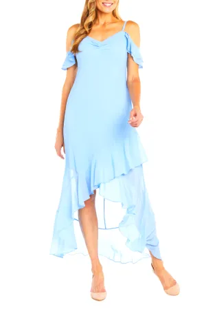 RM Richards 6188 Off-the-Shoulder Ruffle High-Low Dress