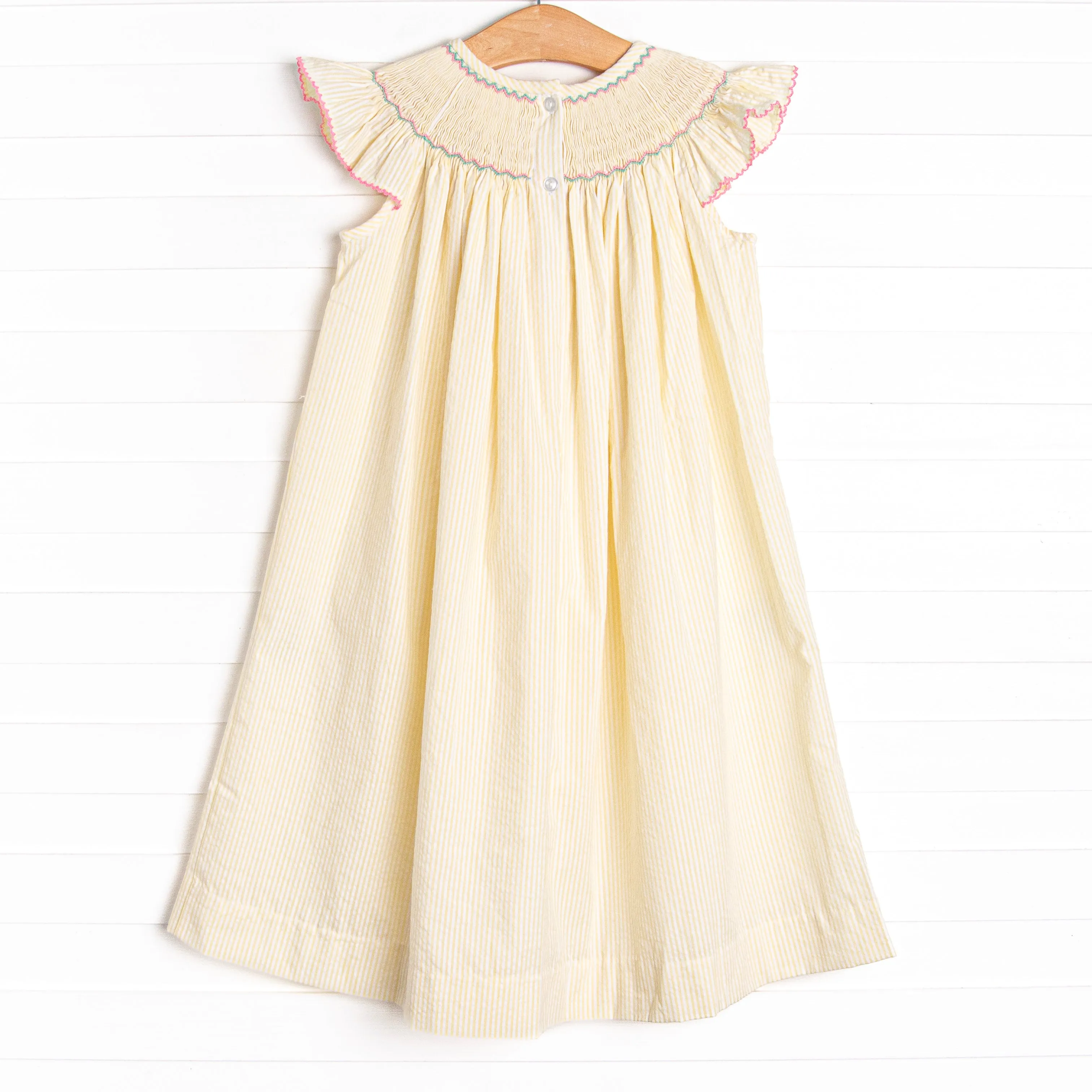 Saltwater Maidens Smocked Bishop Dress, Yellow