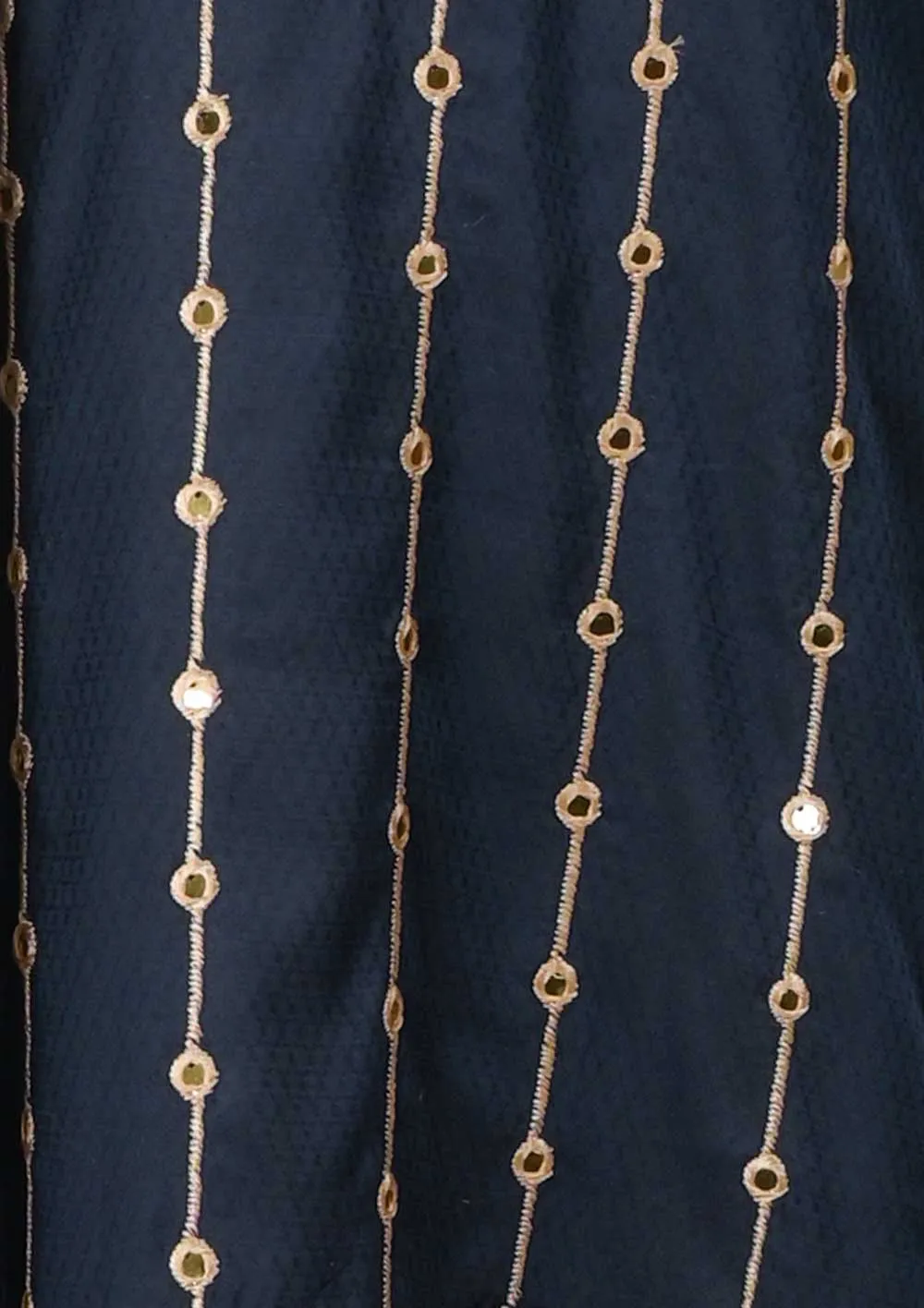 SEC-2E-NavyBlue - 3Pc Stitched Cotton Embroidered Dress