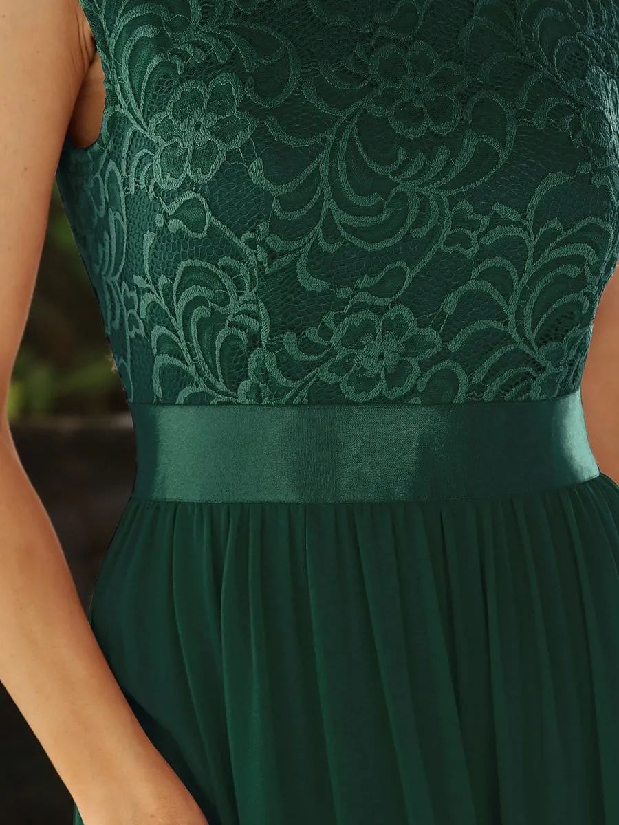 Sherrine round neckline bridesmaid dress in emerald green s10 Express NZ wide