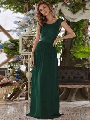Sherrine round neckline bridesmaid dress in emerald green s10 Express NZ wide