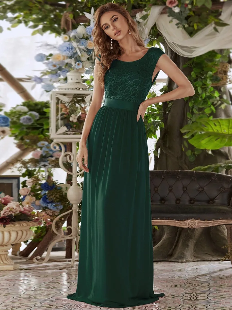 Sherrine round neckline bridesmaid dress in emerald green s10 Express NZ wide