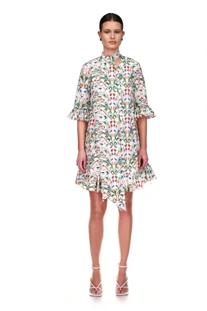 Short Tie Dress in Critter Garden Party Cotton
