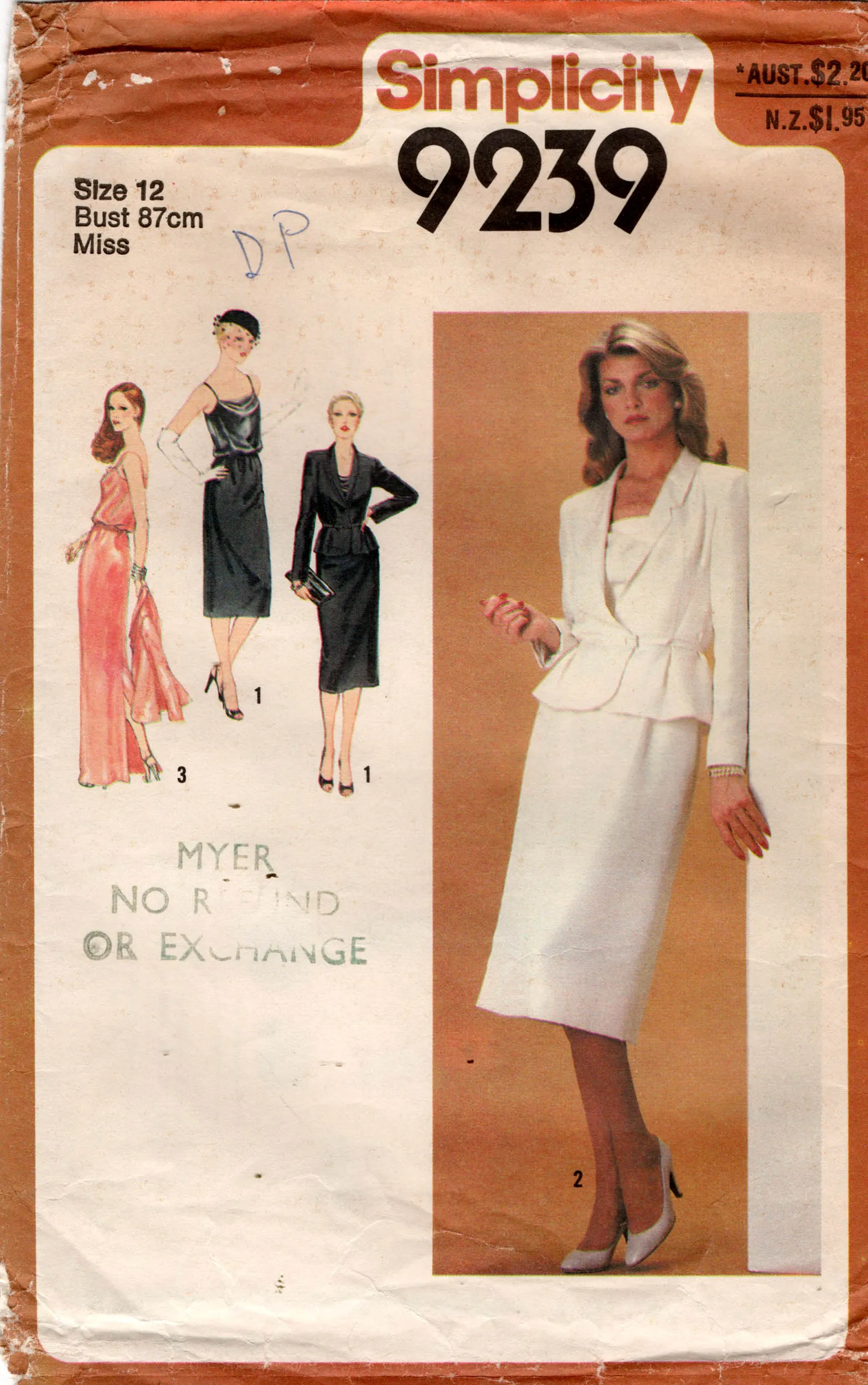 Simplicity 9239 Womens Blouson Disco Dress & Jacket 1970s Vintage Sewing Pattern Size 12 Bust 34 inches
