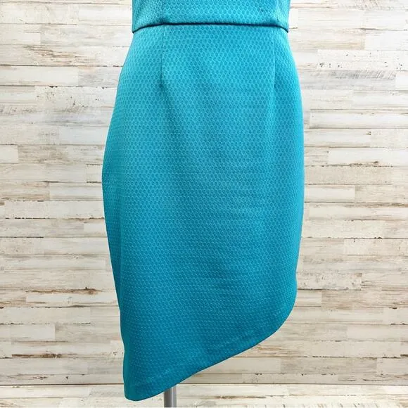 Slate &amp; Willow Asymmetrical Off the Shoulder Dress Womens Size M Teal Jersey