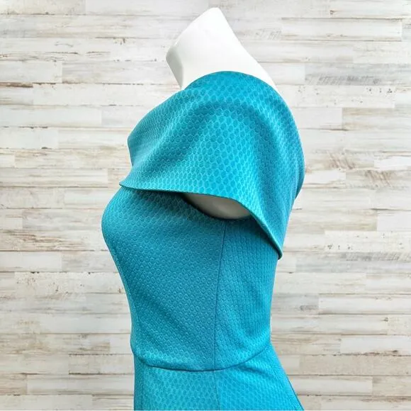Slate &amp; Willow Asymmetrical Off the Shoulder Dress Womens Size M Teal Jersey
