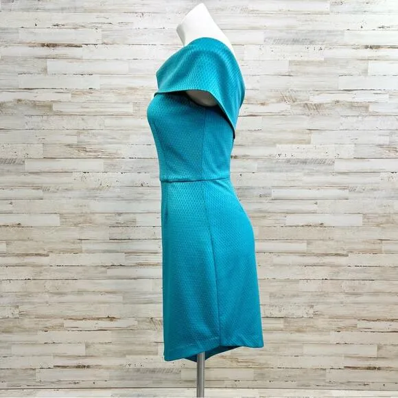 Slate &amp; Willow Asymmetrical Off the Shoulder Dress Womens Size M Teal Jersey
