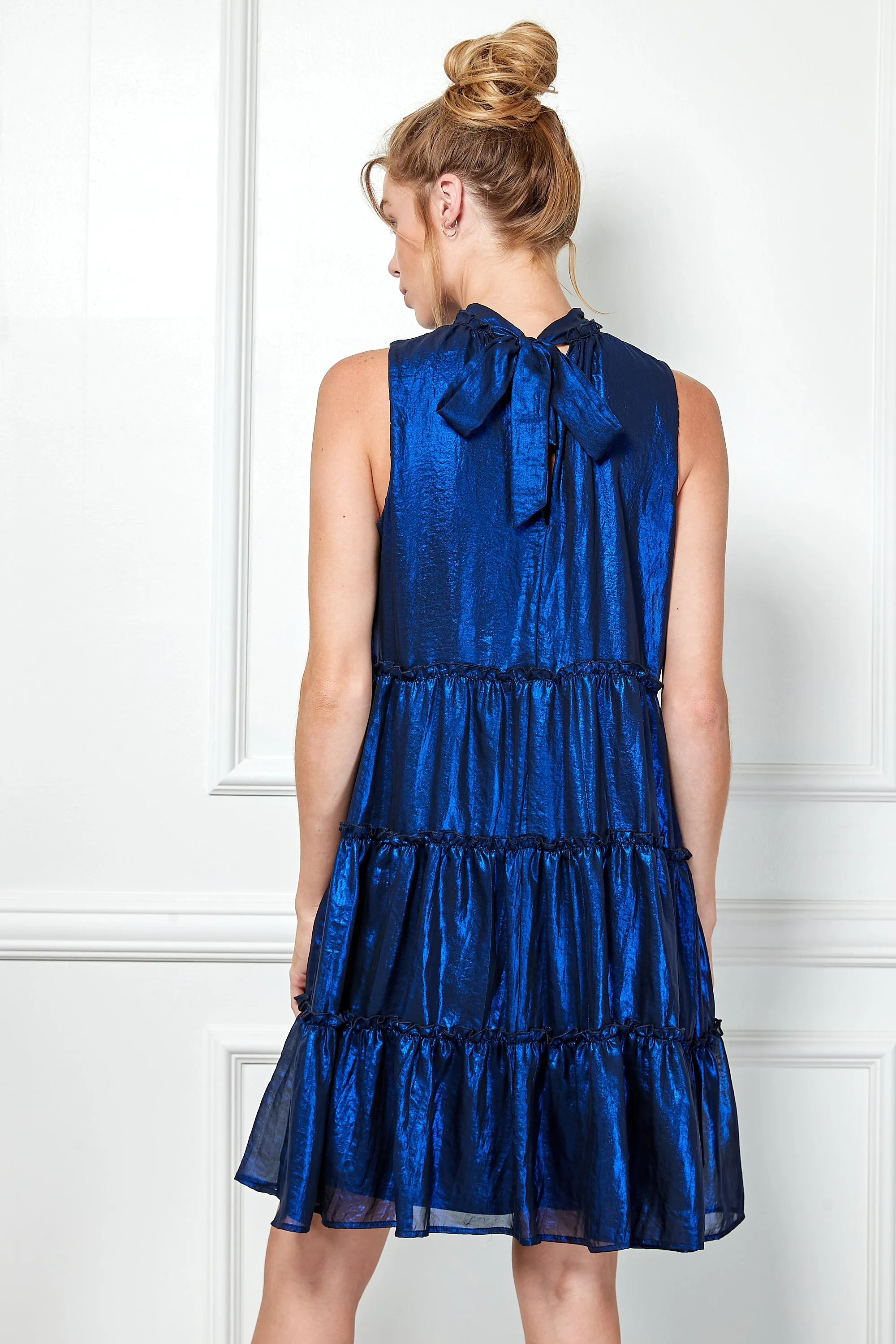 Sleeveless Three Tier Tie Back Dress